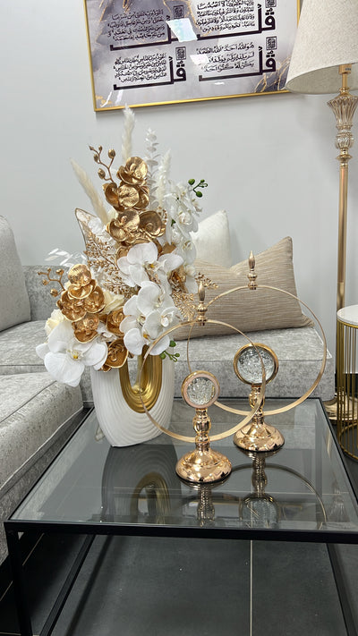 Gold drop floral arrangement - Luscious Homewares