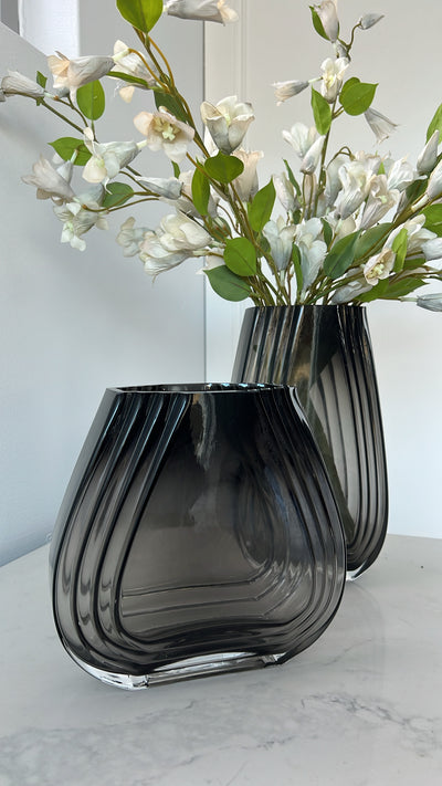 Glaze Smoked glass vase - Luscious Homewares