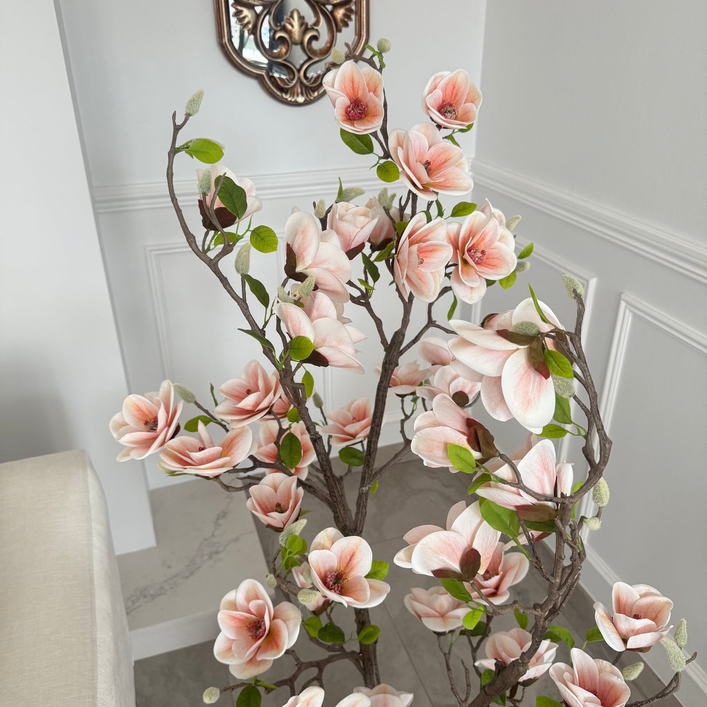 Magnolia artificial plant tree / gold pot - Luscious Homewares