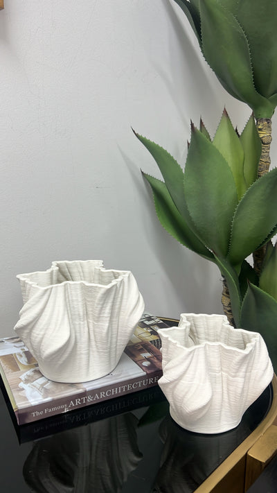 Swivel white ceramic vase - Luscious Homewares