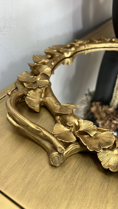 Ginkgo round gold mirrored tray