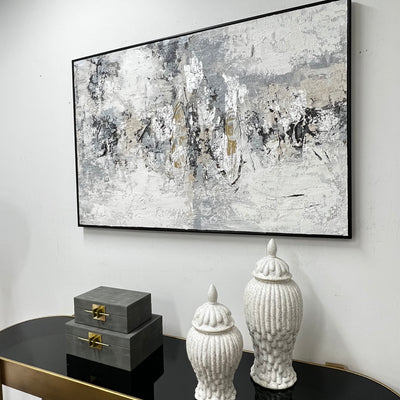 Verre textured Canvase wall art black frame - Luscious Homewares