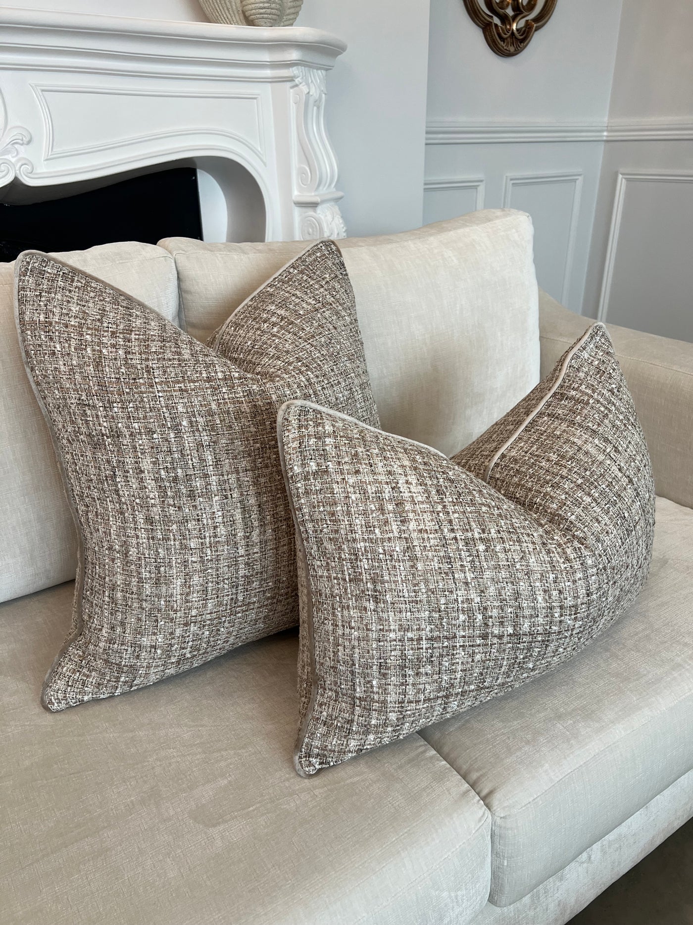 Lara tweed cushion - Luscious Homewares