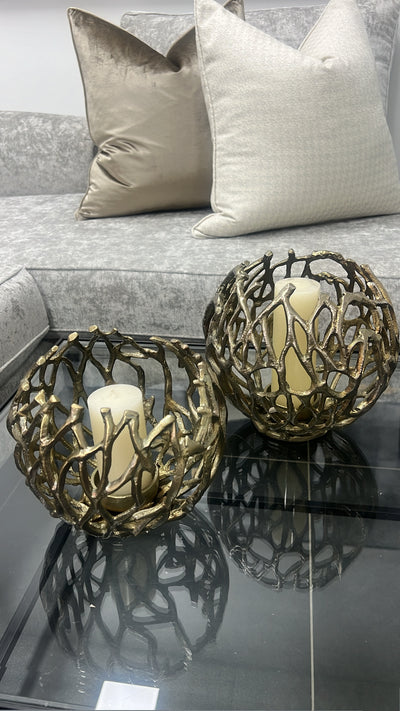 Jayli brass candle holders - Luscious Homewares