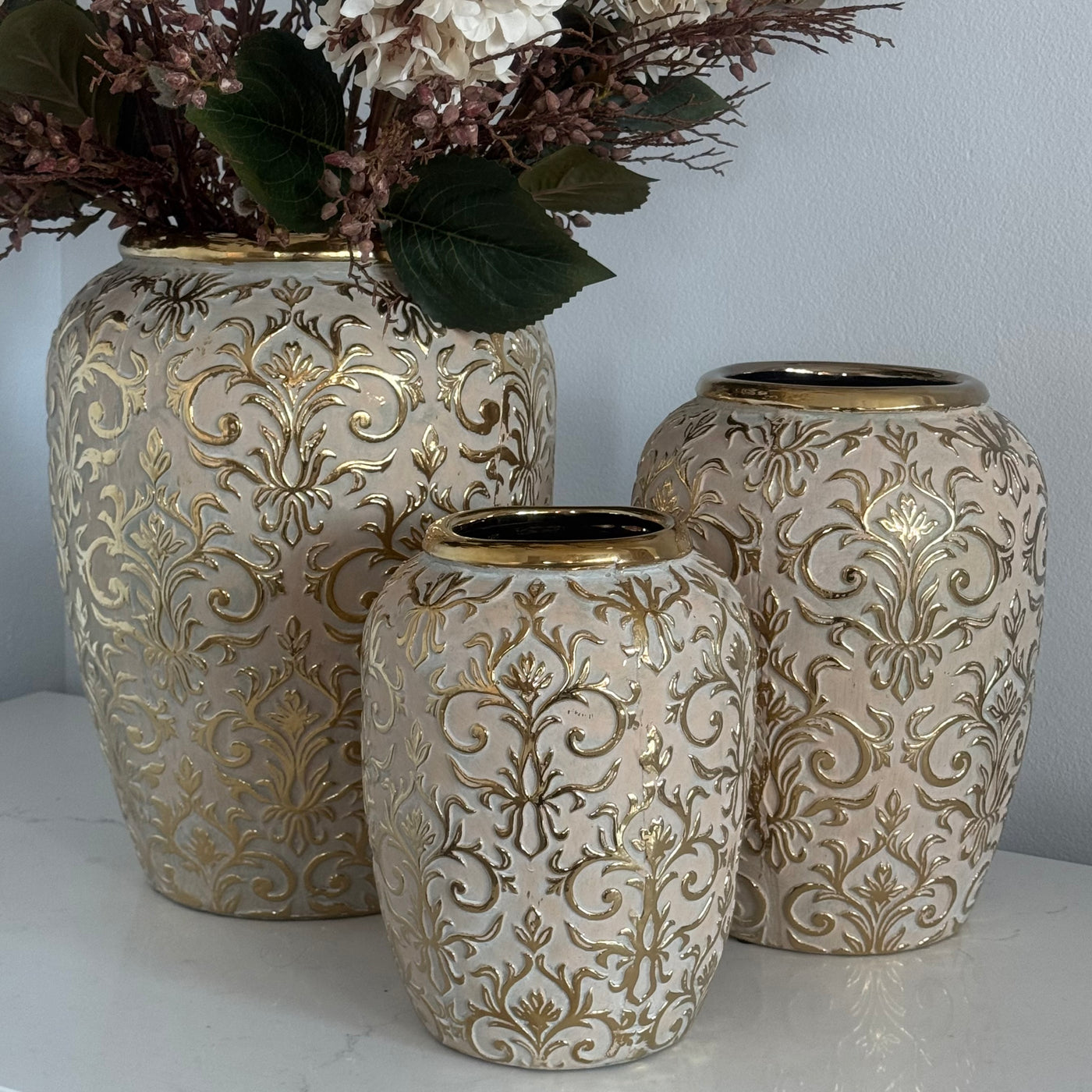 Luxe Fleur gold vase - Luscious Homewares