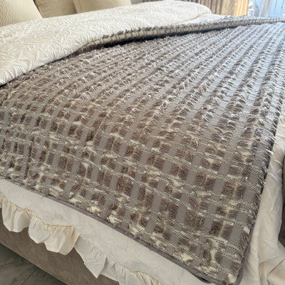 Dante taupe throw 140x220cm - Luscious Homewares