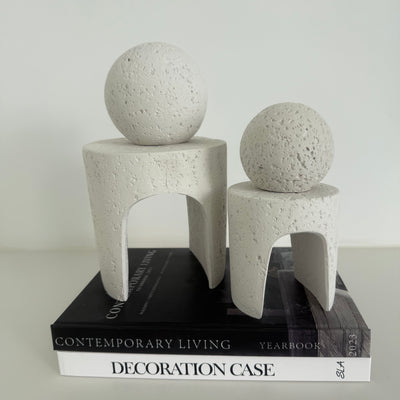 Four cornered arch geometric Stone ornaments - Luscious Homewares