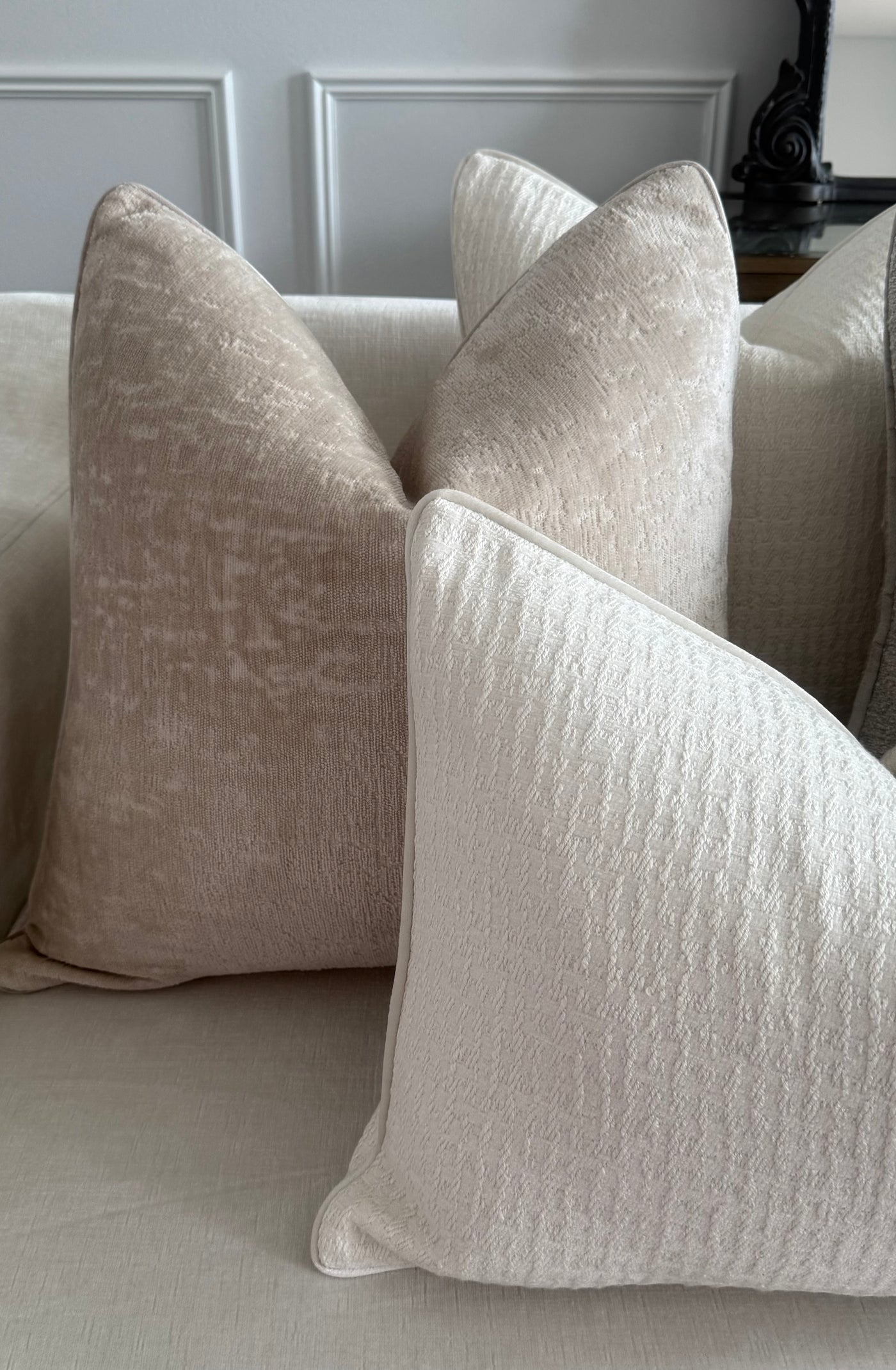 Bianca off white cushion - Luscious Homewares