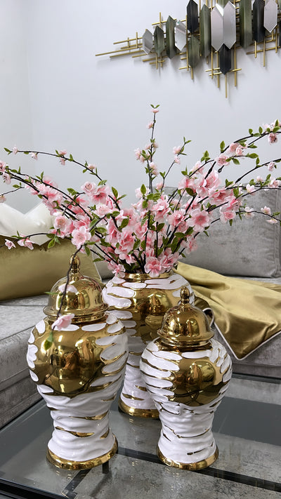 Ayln gold ginger jars - Luscious Homewares