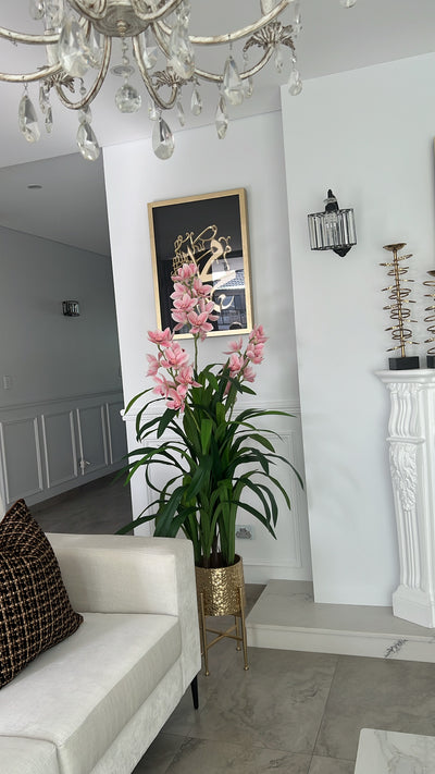 Cymbidium pink orchid artificial plant tree