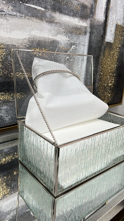 Waterfall silver tissue box