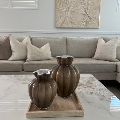 Fontana smoked taupe Glass vase - Luscious Homewares
