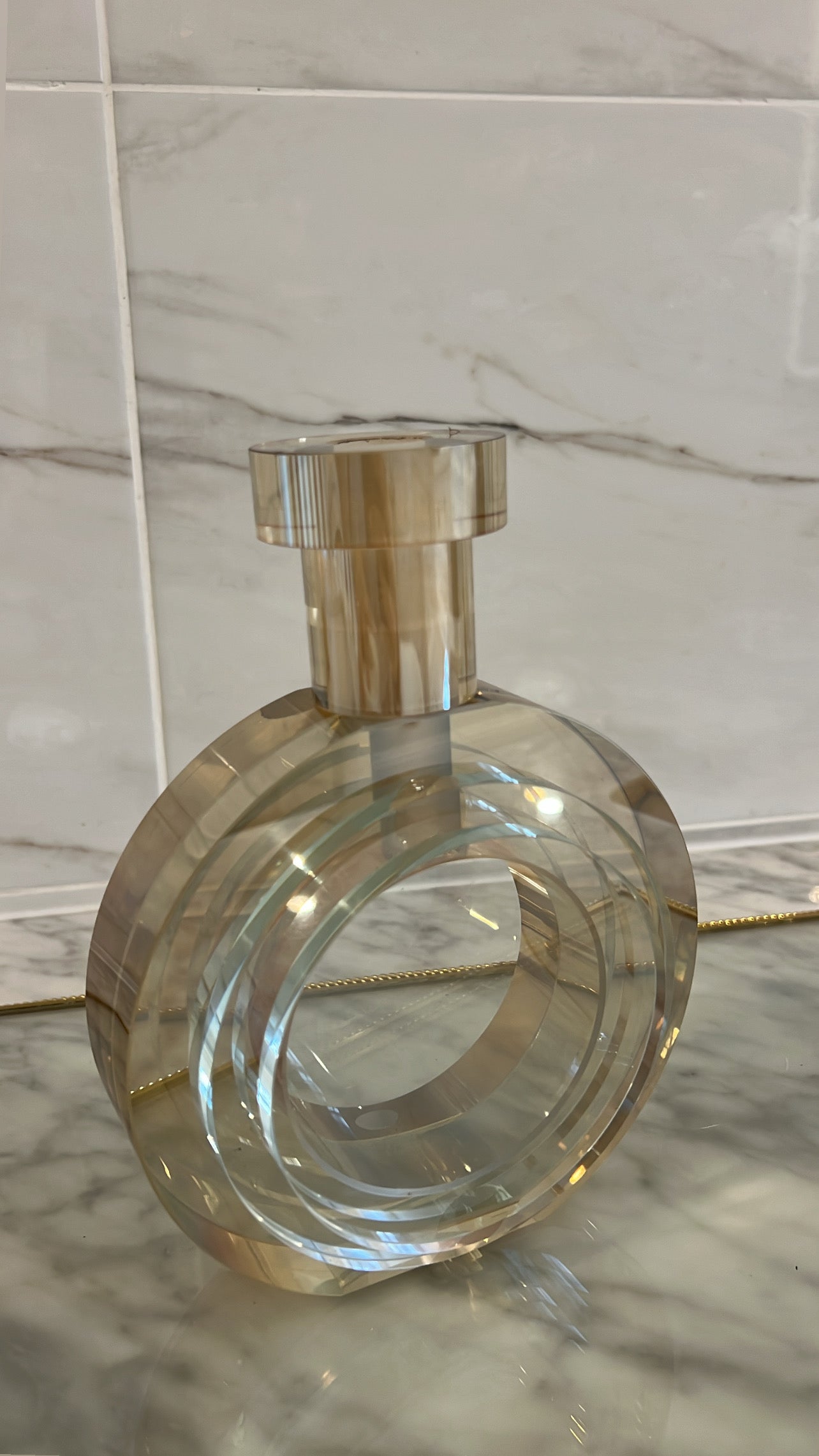 Amber crystal glass vase - Luscious Homewares