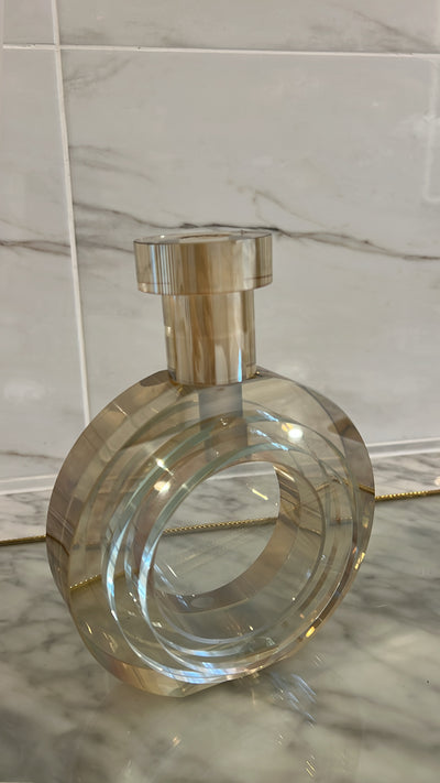 Amber crystal glass vase - Luscious Homewares