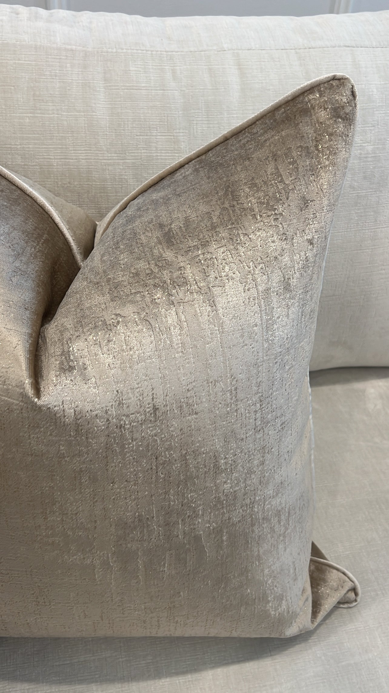 Delanie champagne cushion - Luscious Homewares