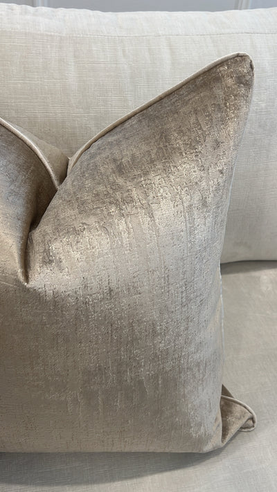 Delanie champagne cushion - Luscious Homewares