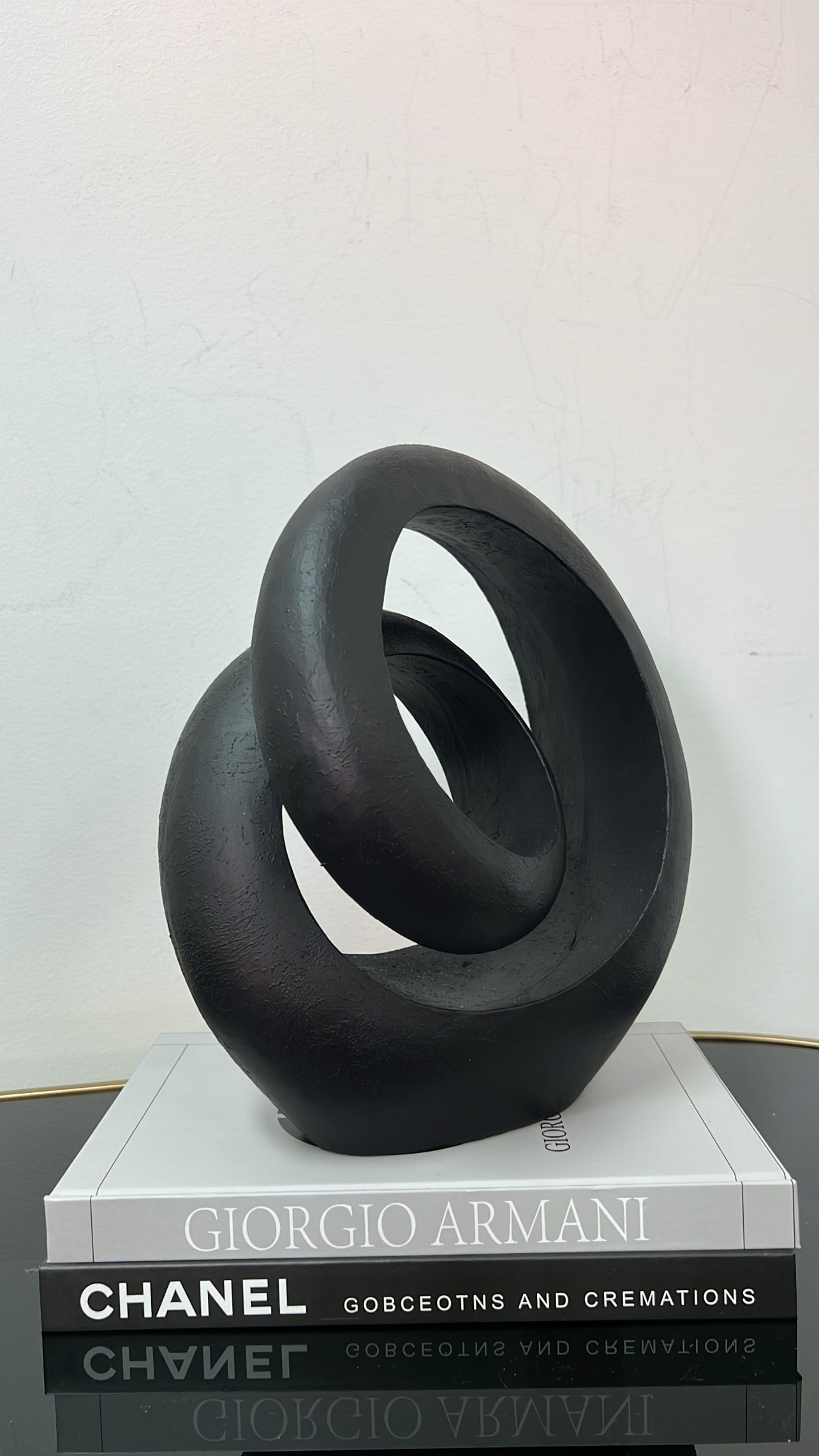 Black loop abstract sculpture - Luscious Homewares