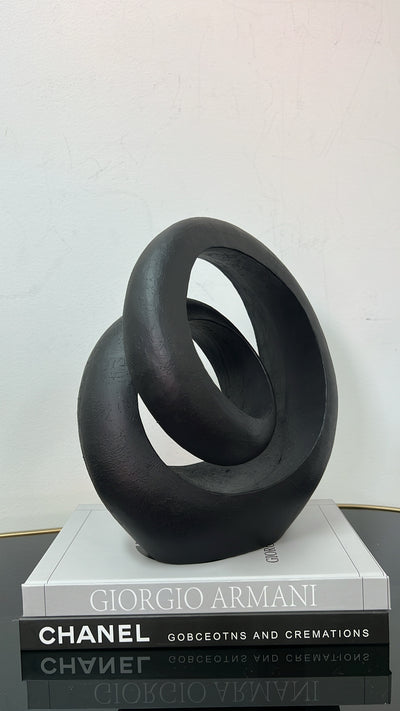 Black loop abstract sculpture - Luscious Homewares