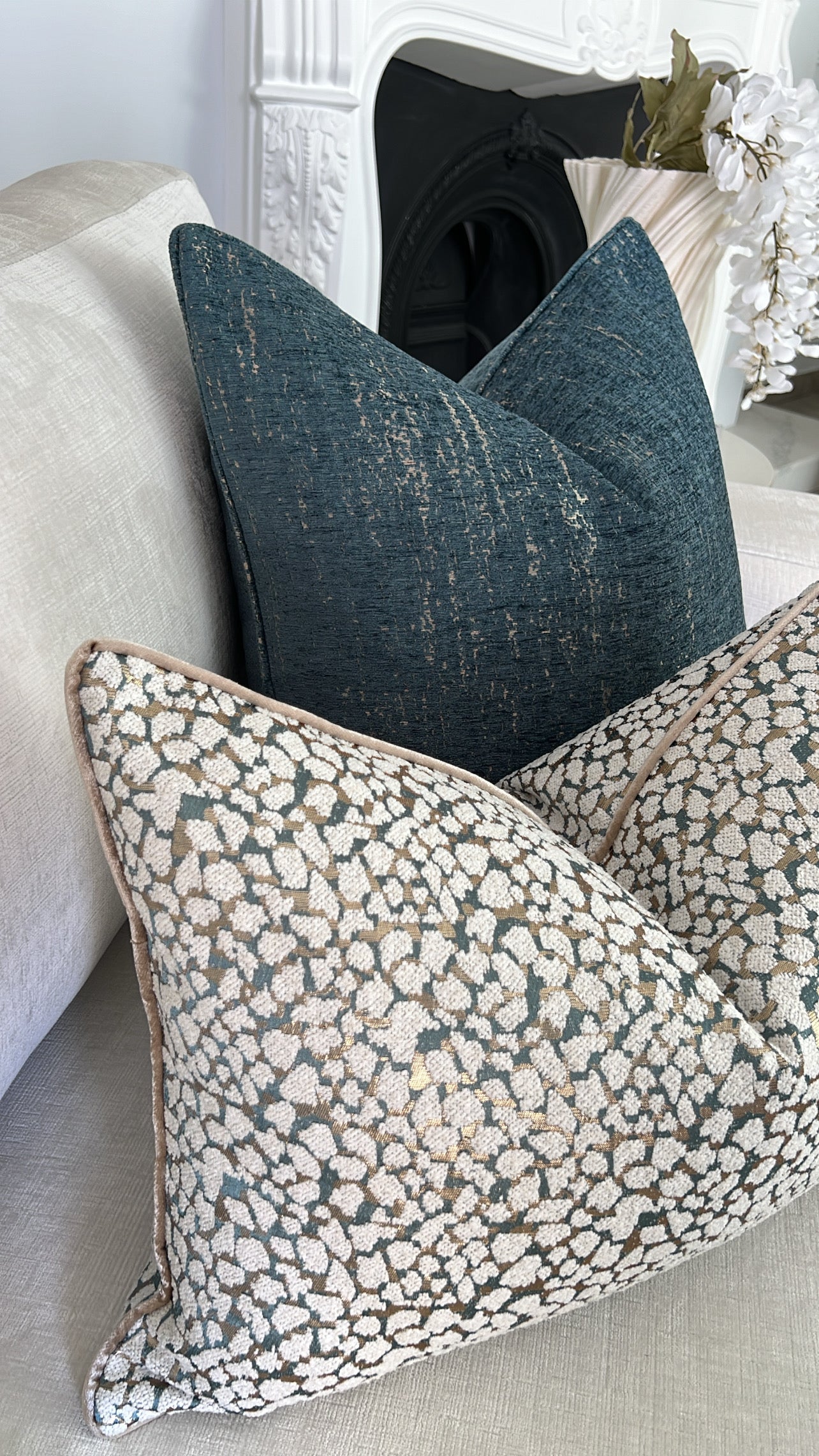 Balmain teal cushion - Luscious Homewares