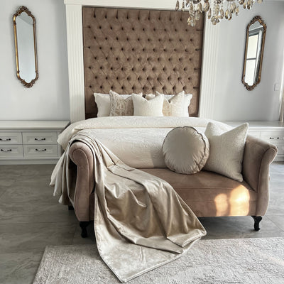 De luxe nude throw 140x220cm - Luscious Homewares