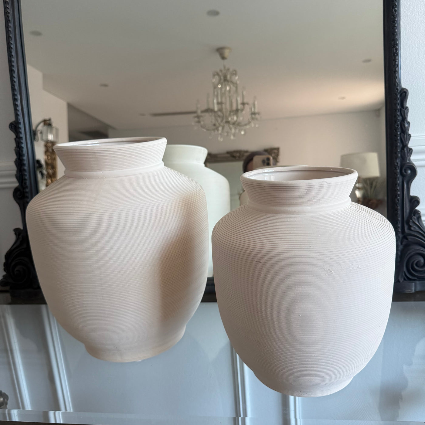 Ria Textured handmade beige vase - Luscious Homewares