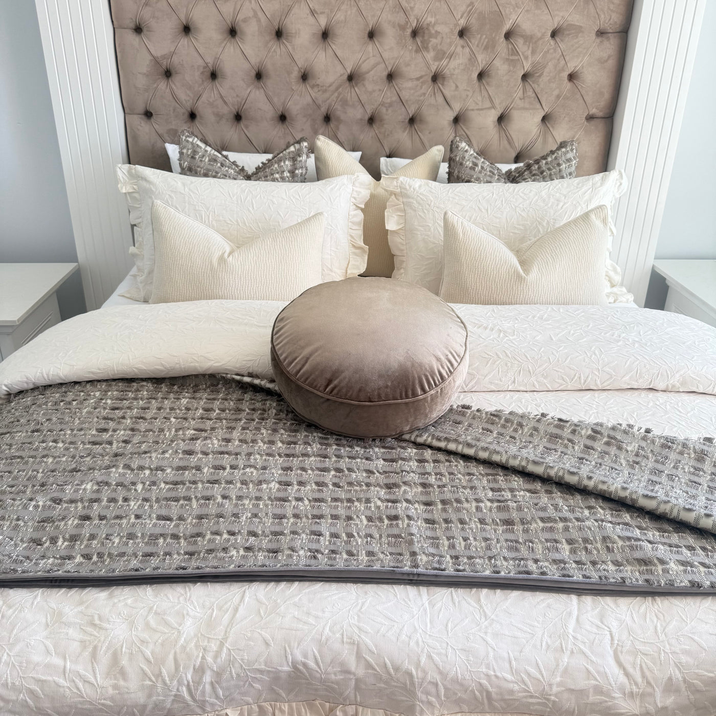 Dante taupe throw 140x220cm - Luscious Homewares