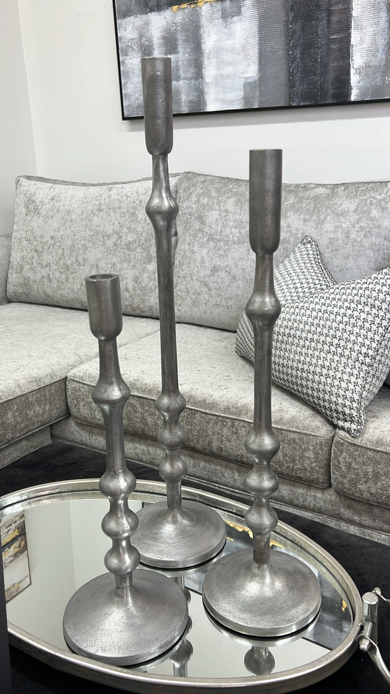 Nova grey candle stand - Luscious Homewares