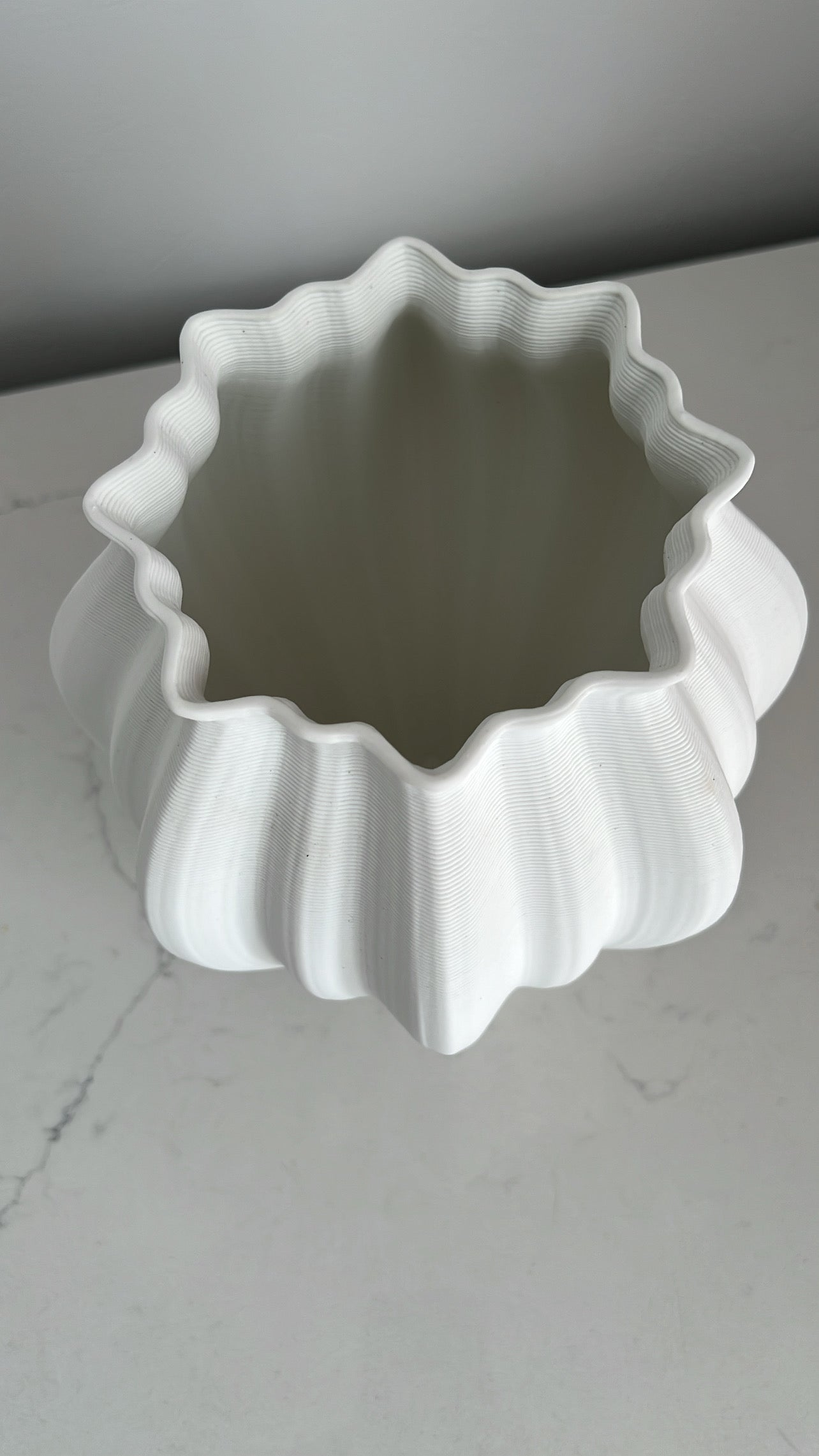 Hydrangeas + ribbed 3d print vase - Luscious Homewares
