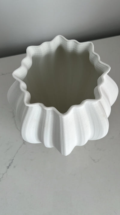 Hydrangeas + ribbed 3d print vase - Luscious Homewares