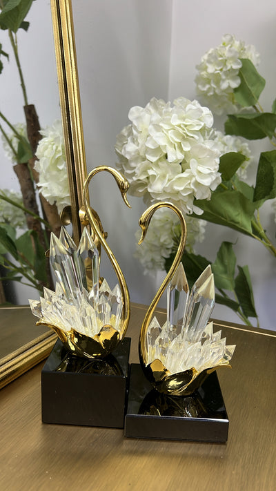 Crystal gold swan figurine