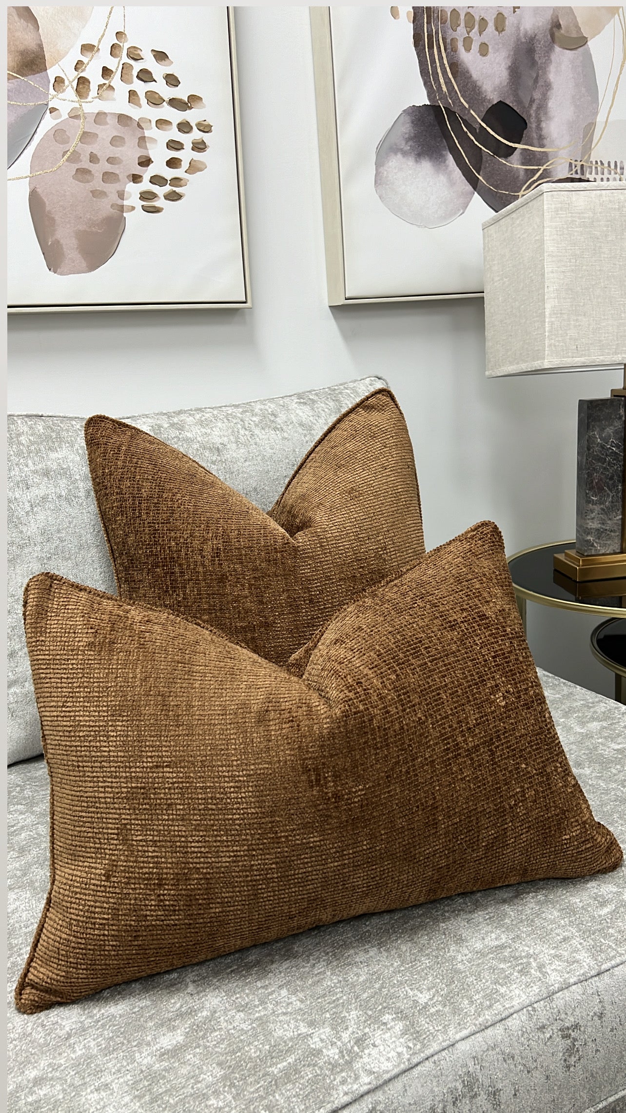 Terrian tan cushion - Luscious Homewares