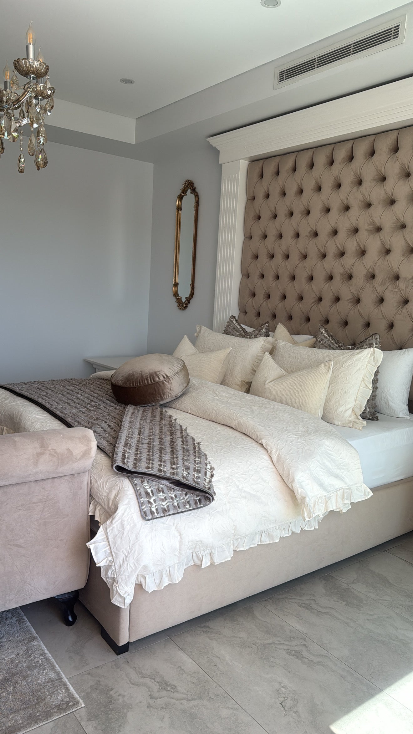 Dante taupe throw 140x220cm - Luscious Homewares