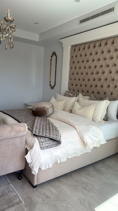 Dante taupe throw 140x220cm - Luscious Homewares