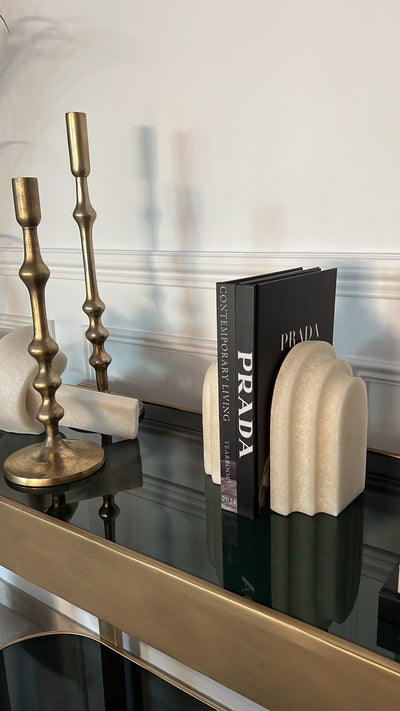 Marble effect Bookends