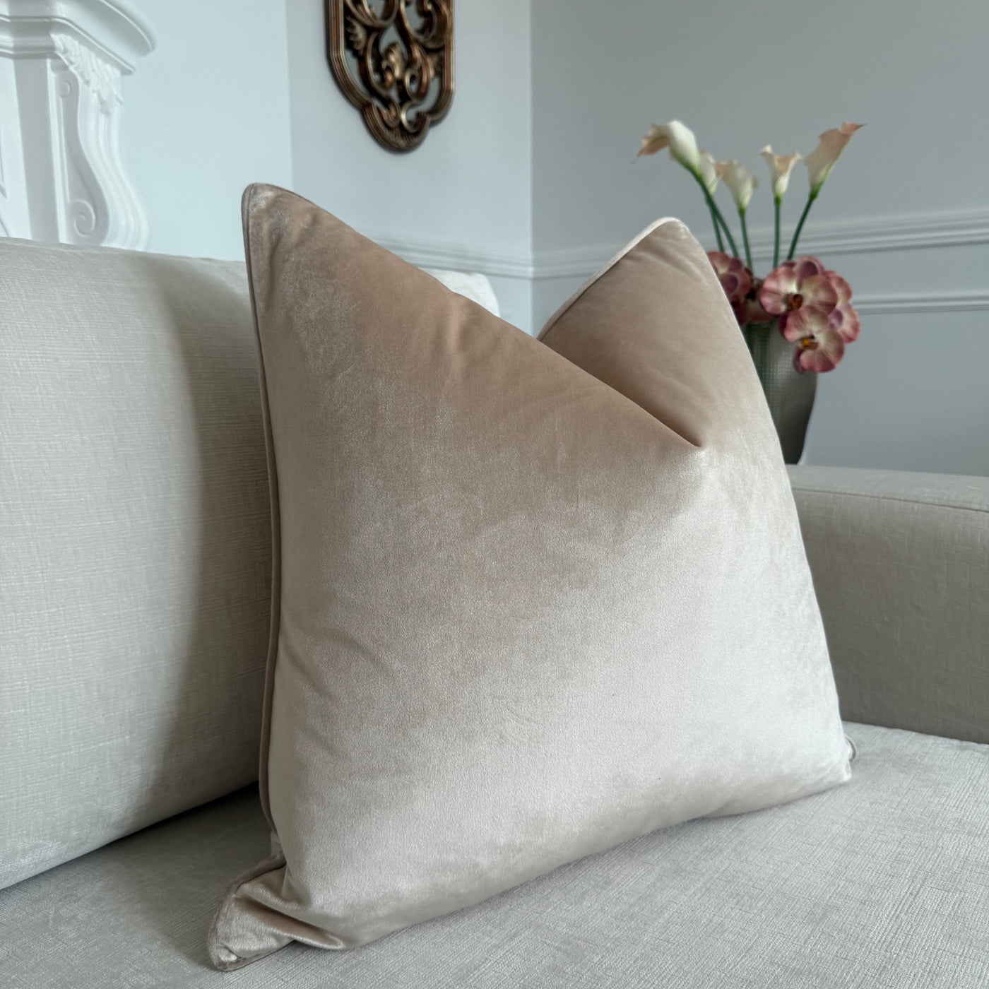 Luxury oyster beige cushion - Luscious Homewares