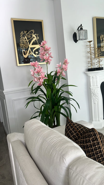 Cymbidium pink orchid artificial plant tree