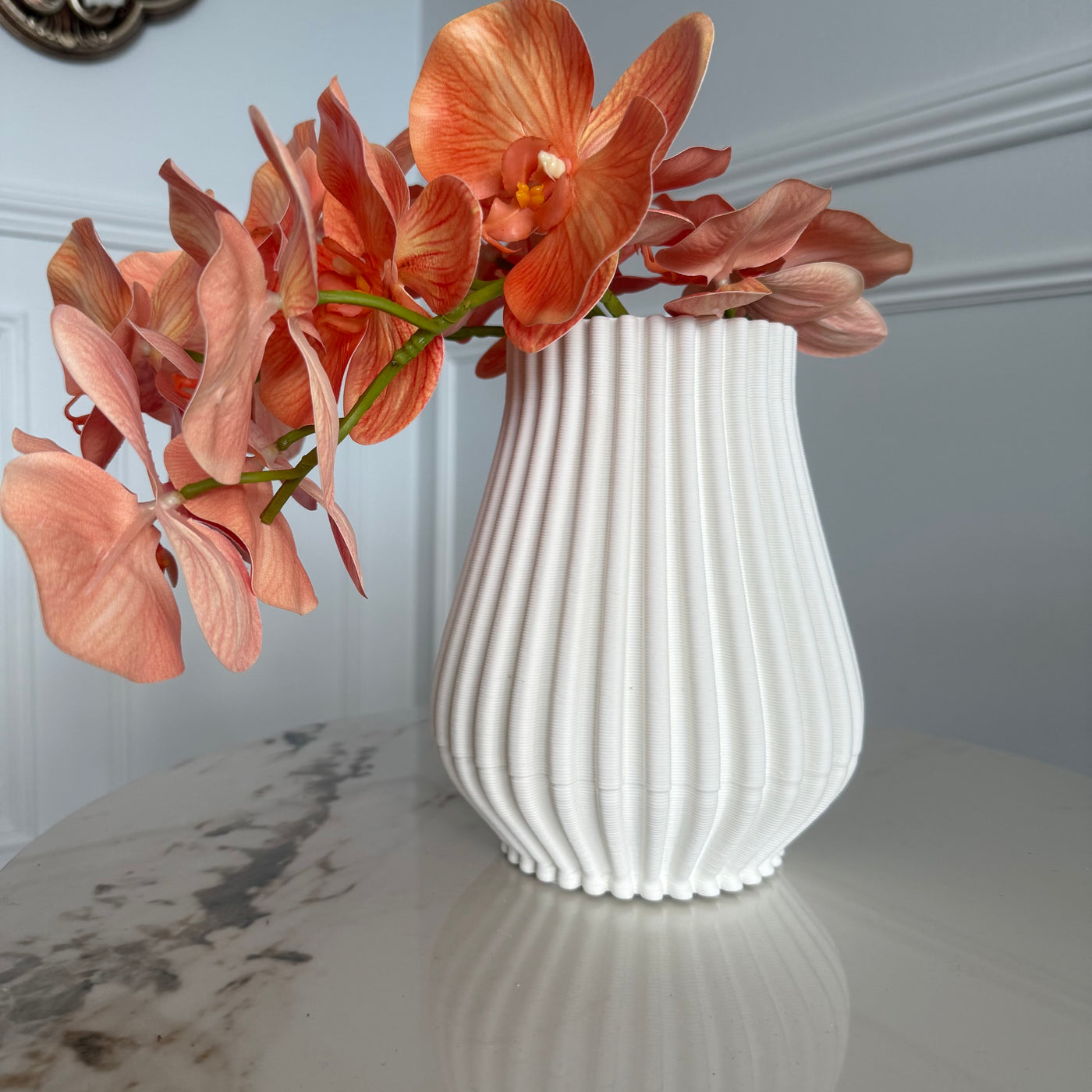 Grace white 3d ceramic vase - Luscious Homewares