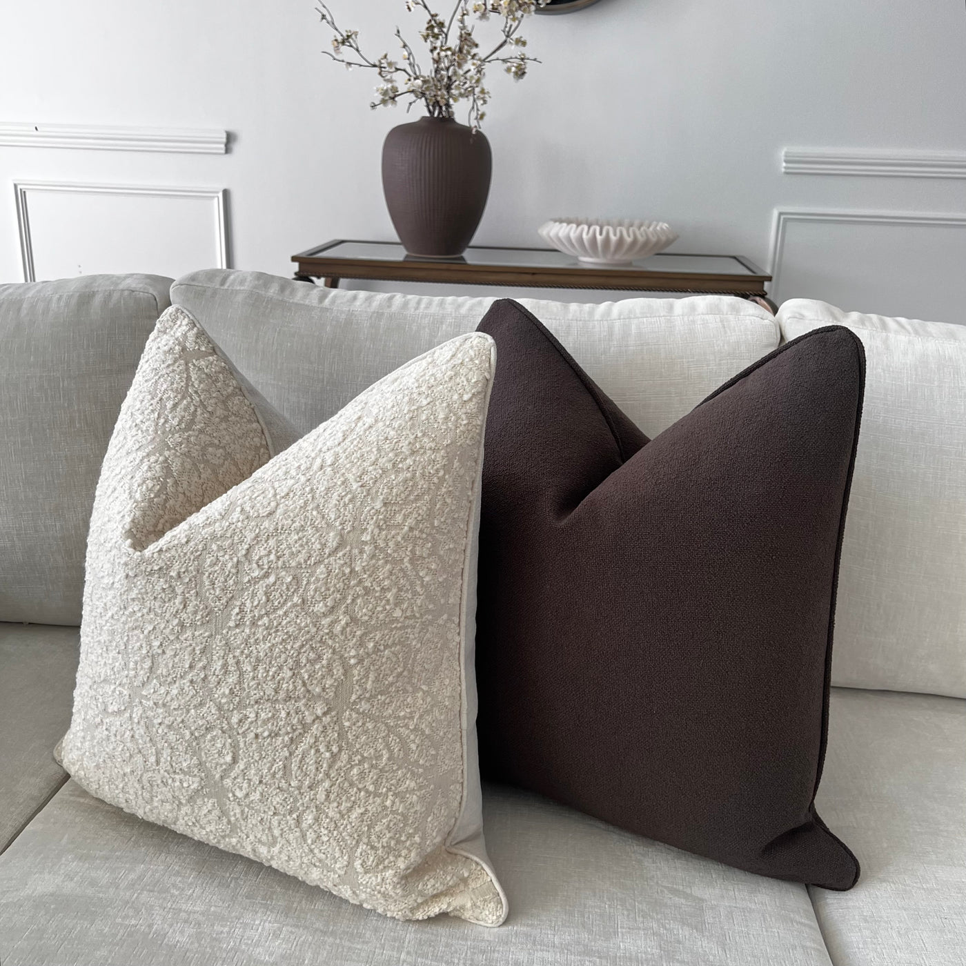 Sara Boucle ivory cushion - Luscious Homewares