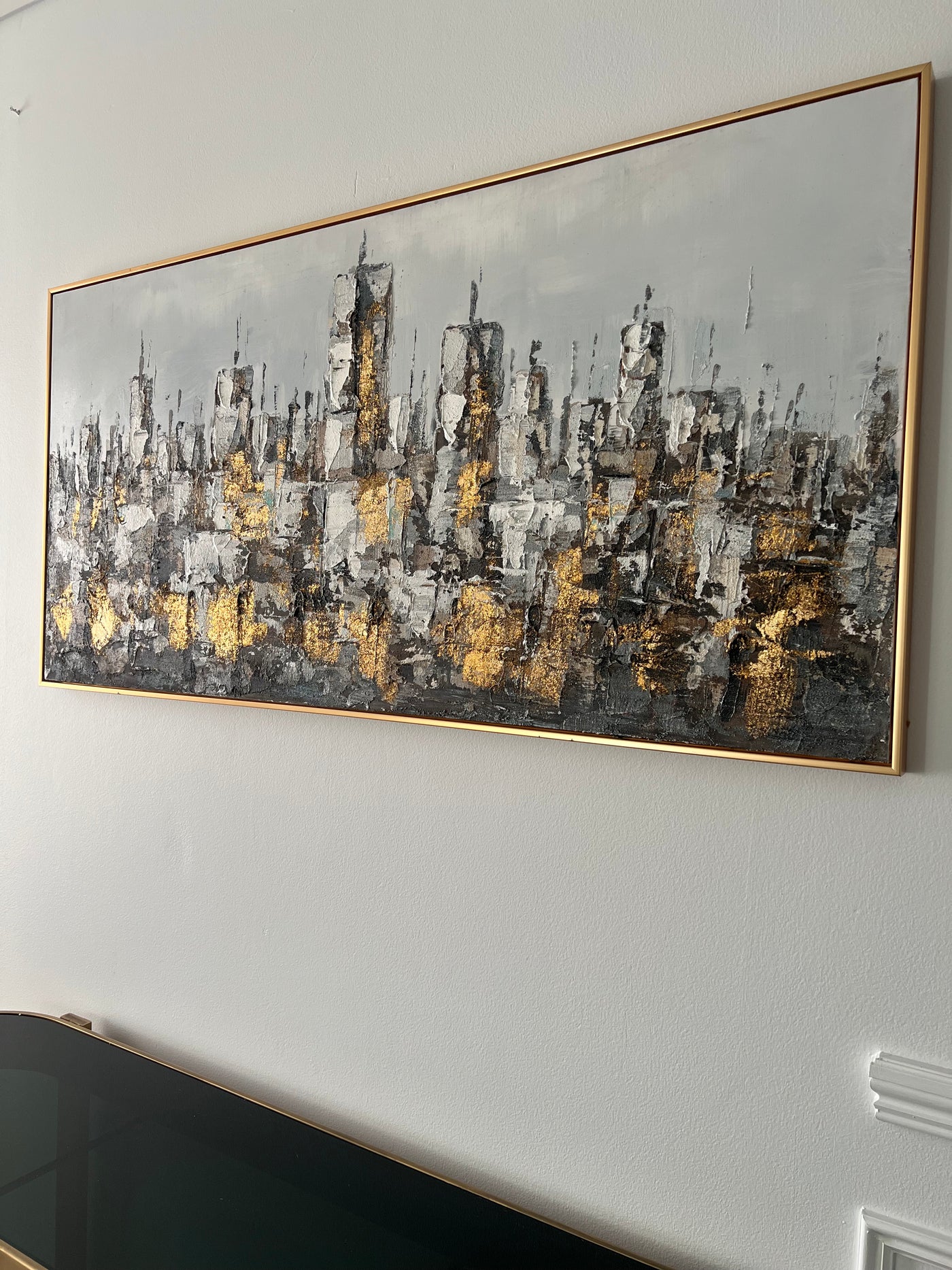 Metropolis wall art gold frame - Luscious Homewares