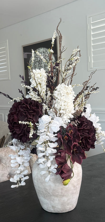 Raspberry bloom flower Arrangement - Luscious Homewares