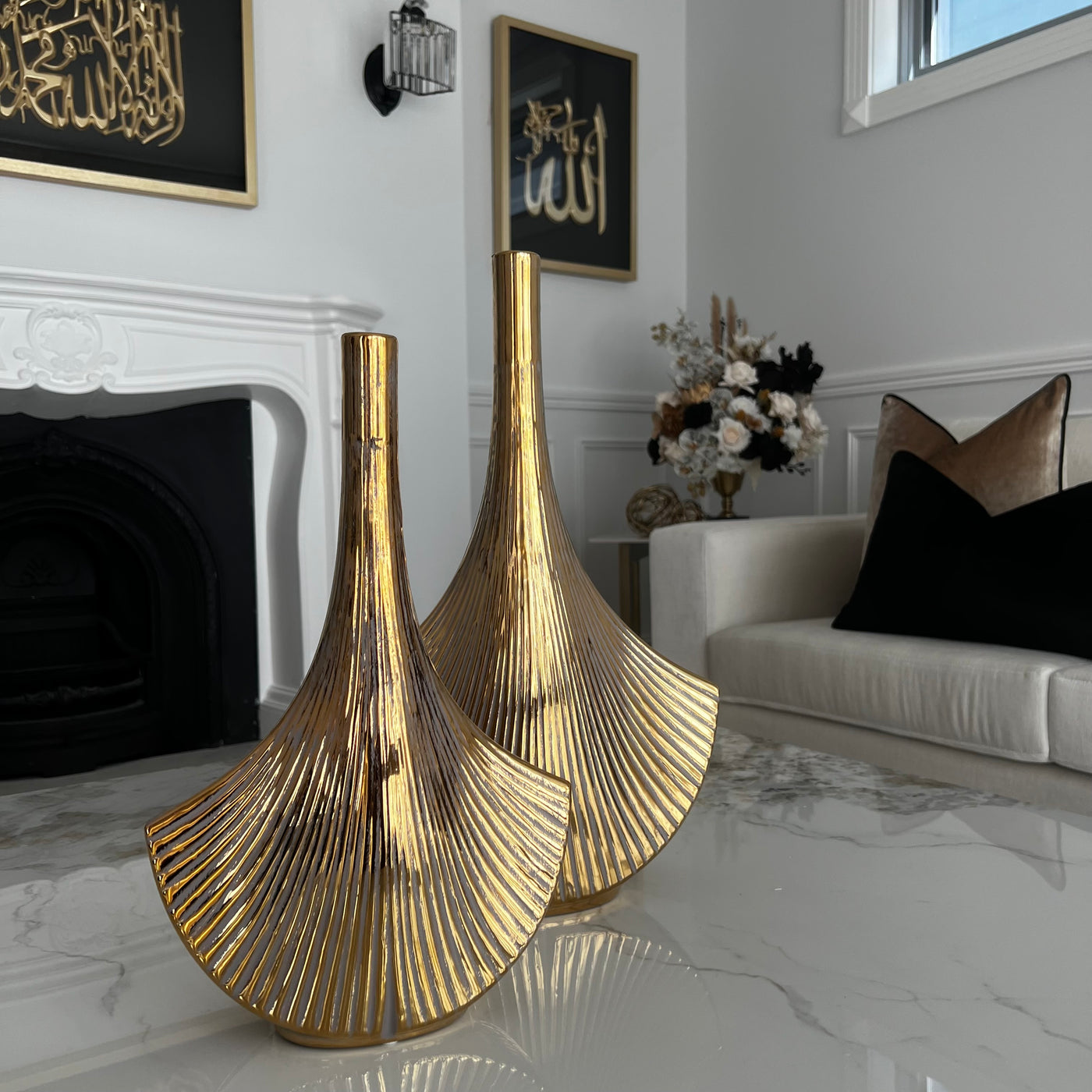 Seashell gold vase - Luscious Homewares