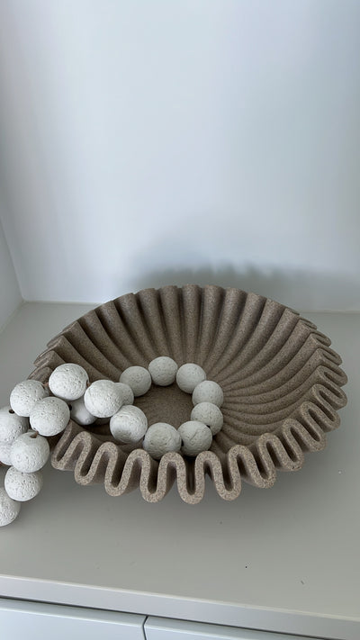 Ripple pebble marble decorative / fruit bowl