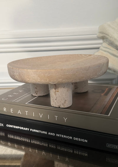 Travertine Stone round tray - Luscious Homewares