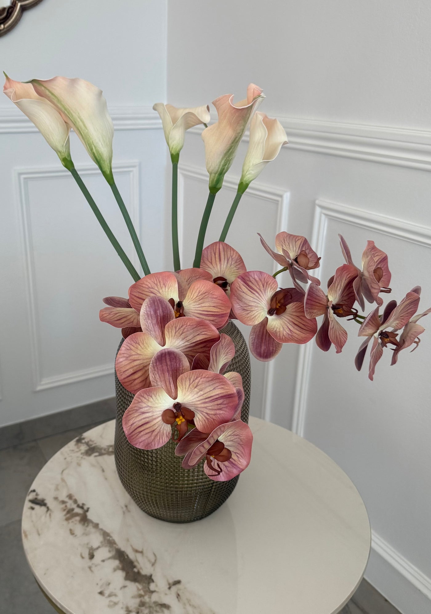 Burgundy brown real touch vein orchid - Luscious Homewares