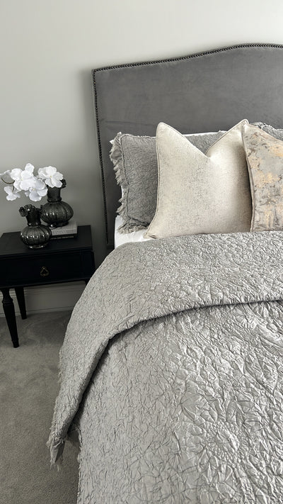 Angelica soft silver Coverlet 3 piece set queen size