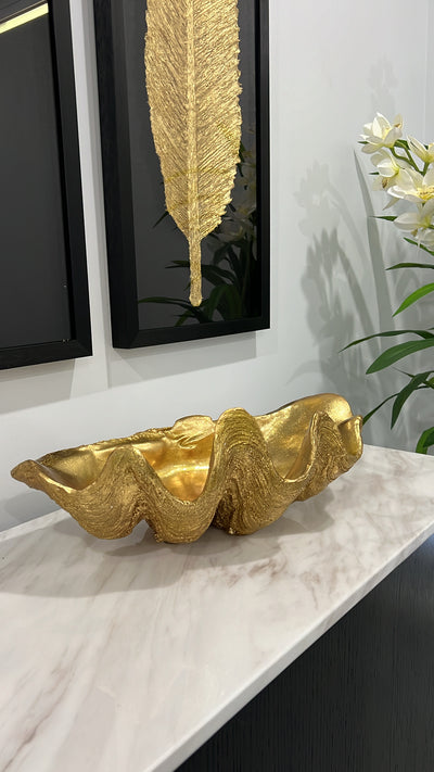 Gold XL clam shell - Luscious Homewares