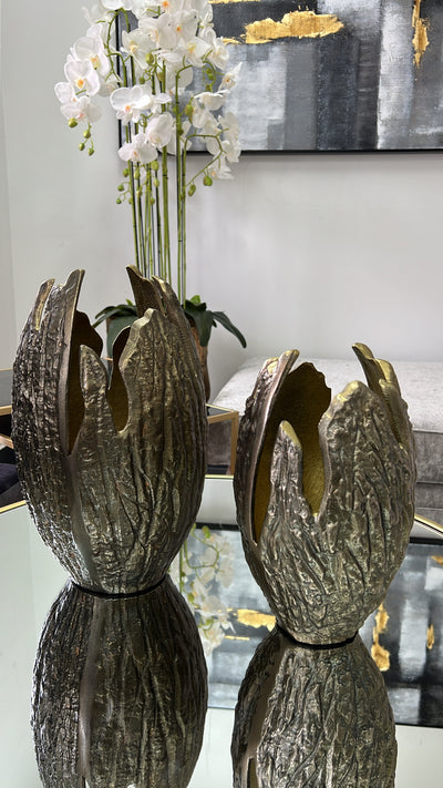 Enya Brass Gold Antique Vase - Luscious Homewares