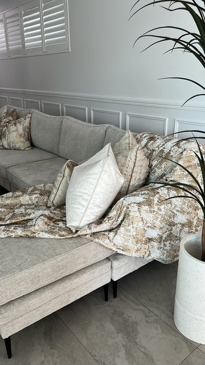 Cirrus brushed gold throw 140x200cm - Luscious Homewares
