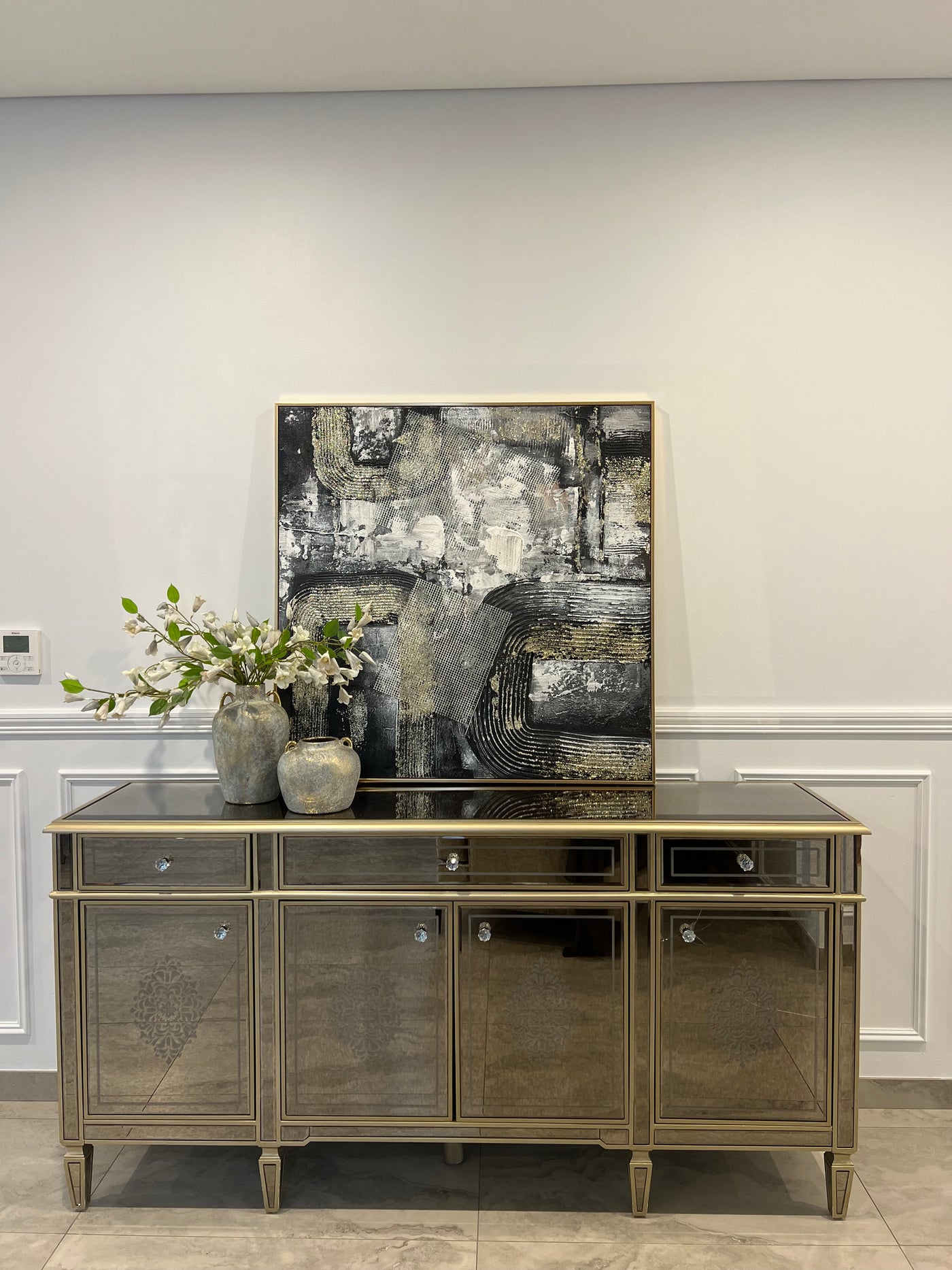 Gold and black abstract frame wall art - Luscious Homewares
