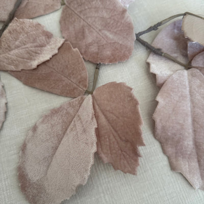 Velvet touch chestnut leaf artificial stem - Luscious Homewares